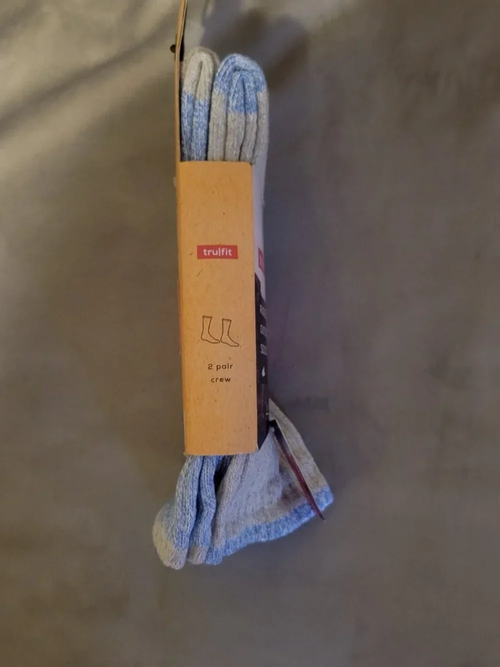 Women's Tru Fit Trufit Rugged Outdoor Socks 2 Pair Long Crew Light Blue Gray NWT
